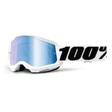 СКИ МОТО 100% Strata 2 Mirror - Everest white-black, mirror blue plexiglass