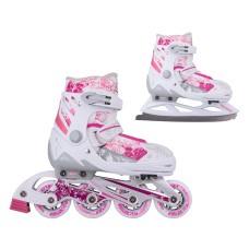 РОЛЕРИ 2-in-1 Skates/Rollerblades WORKER Pinkola L(39-42) 13161