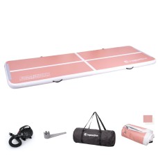 ДУШЕК Inflatable Exercise Mat inSPORTline Airstunt 400 x 100 x 10 cm Coral Pink w/ Electric Pump 13874 IN STOCK