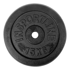 ФИТНЕС ТЕГ Cast Iron Weight Plate inSPORTline Castblack 15 kg 30 mm 13888 IN STOCK