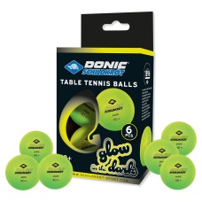 ПИНГ ПОНГ ТОПКИ DONIC Table Tennis Ball Glow in the Dark, 6 Light Green Fluorescent Balls 14126 IN STOCK